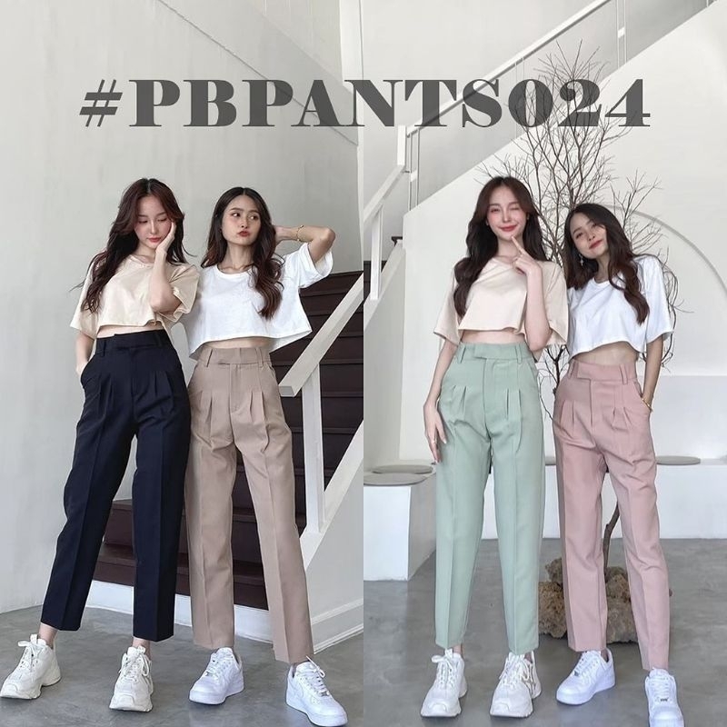 (024) Boyy Pants กางเกง 8 ส่วน ทรงบอยตะขอยื่น