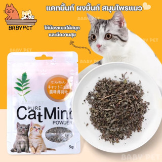 【P034】BABY PET😻😺 แคทมิ้นท์ ผงมิ้นท์ สมุนไพรแมว ราคาถูก ช่วยขับถ่ายขน ช่วยระบบเผาผลาน เจริญอาหาร กระปรี้กระเปร่า 🌿