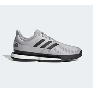 Adidas SoleCourt Mens Tennis Shoes สีเทารองเท้าเทนนิสแบรนด์แท้