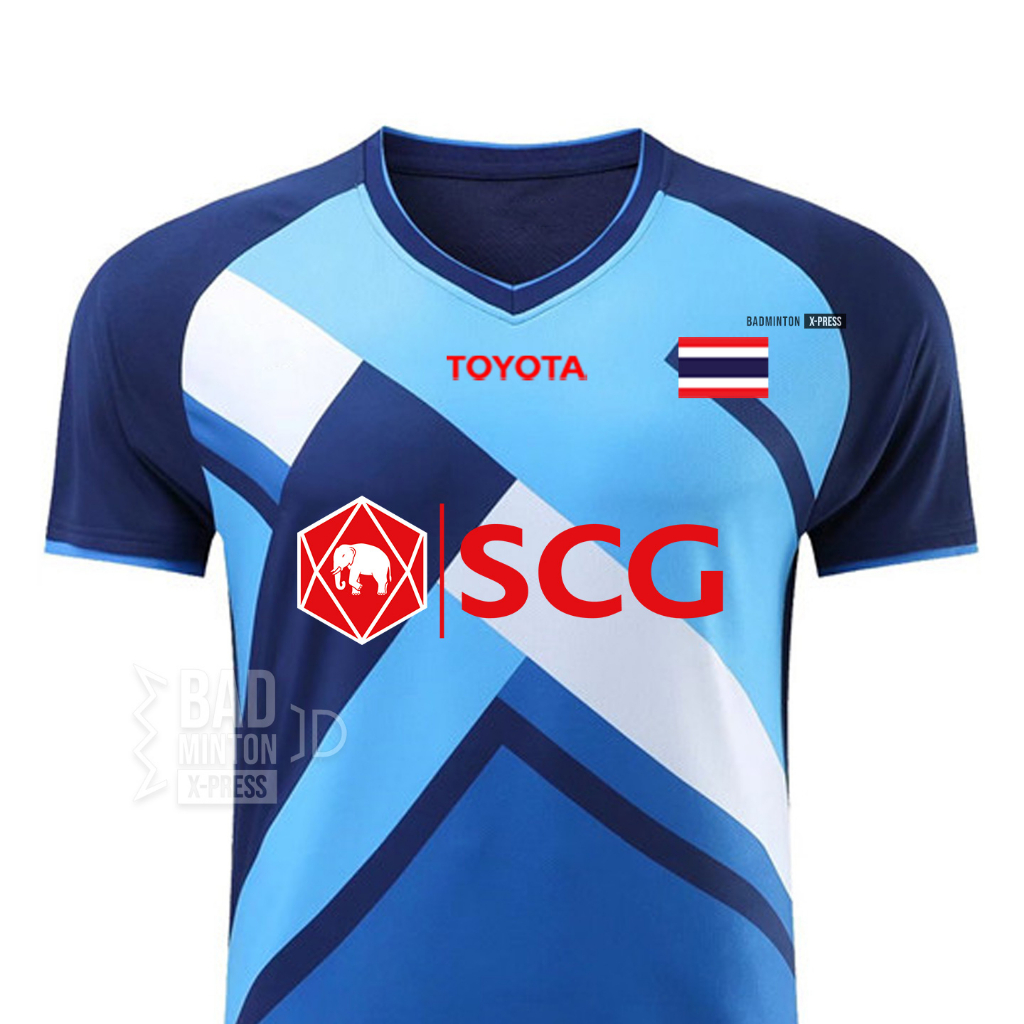 ตัวรีดติดเสื้อกีฬา เสื้อแบดมินตัน แบบนักกีฬาแบดมินตันทีมชาติไทย ธงชาติไทย SCG TOYOTA
