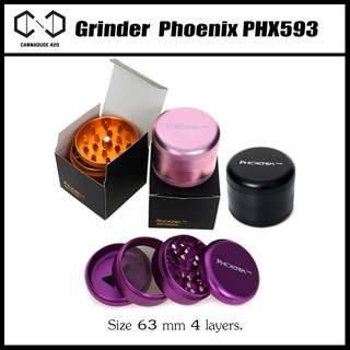 Phoenix Grinder PHX593 เครื่องบด ที่บดสมุนไพร เครื่องบดสมุนไพร ขนาด 63mm 4 layers หรือ 4 ชั้น