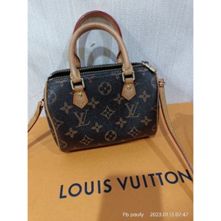 Lv speedy mini 6.5"nano monogram Diy used bag like new