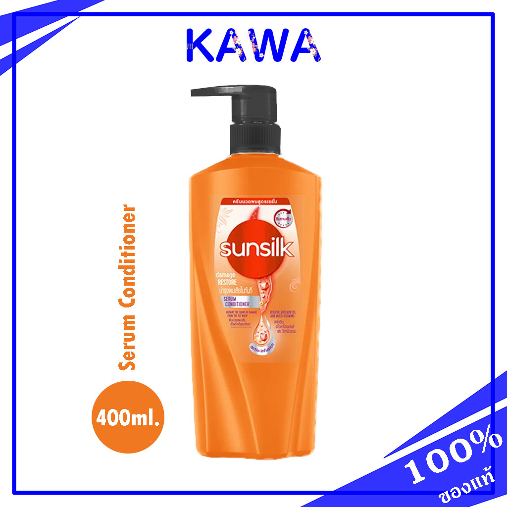 Sunsilk Serum Conditioner 400ml./ Damage Restore สีส้ม สูตรบำรุงผมเสียในทันที