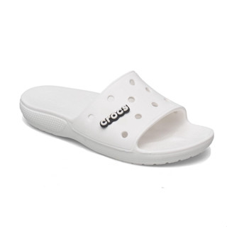 CROCS Classic Crocs Slide White รองเท้าแตะ คร็อคส์ แท้ รุ่นฮิต ได้ทั้งชายหญิง รองเท้าเพื่อสุขภาพ