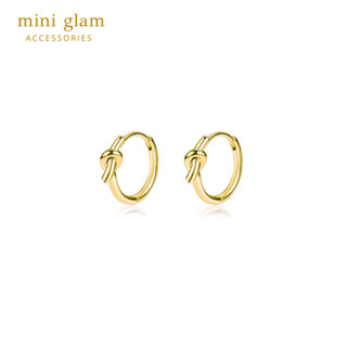 Miniglam Tie the Knot Hoop Earrings (Gold) ต่างหูห่วงดีไซน์เงื่อนสีทอง