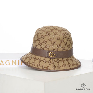 GUCCI BUCKET HAT L BROWN GG SUPREME MONOGRAM