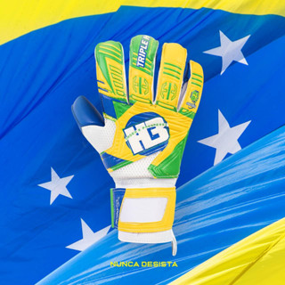 [มีแถมกระเป๋าสะพาย] ถุงมือผู้รักษาประตู H3 GK ROBO 2023 BRAZIL : NUNCA DESISTA มี FINGER SAFE // ถุงมือโกล