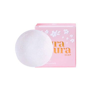 กล่องชมพู ลายดอกไม้  สบู่หน้าเงา (Aura Aura Soap) by PSC Princess Skin Care ขนาด 70g.