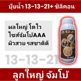 💥ปุ๋ยน้ำ 13-13-21 +ซิลิคอน💥💦ปุ๋ยน้ำสูตรเร่งโต ผลใหญ่ เร่งรวง เร่งน้ำหนัก ผิวสวย รสชาติดี💦