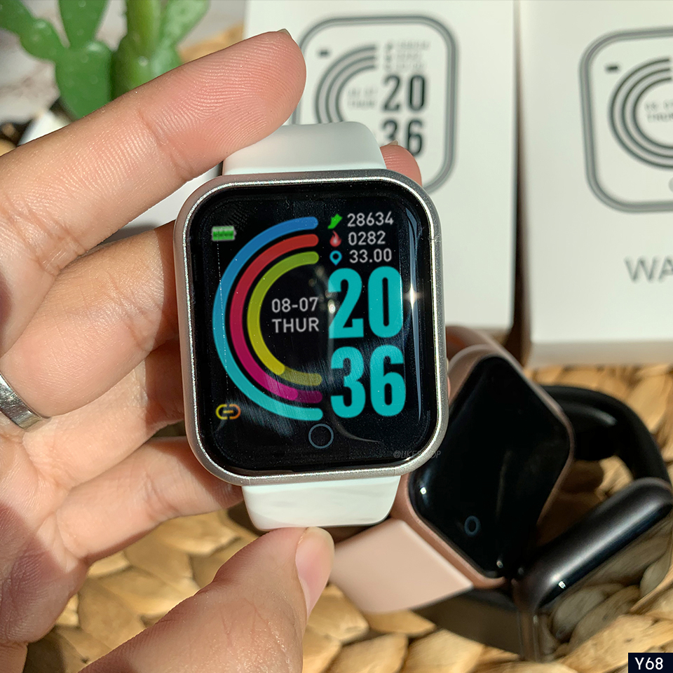 Y68 Smart Watch นาฬืกาข้อมือ นาฬิกาสมาร์ทวอทช์ นาฬิกาอัจฉริยะเพื่อสุขภาพ นับก้าวเดิน วัดเต้นหัวใจ พร้อมส่ง ประกันสินค้า