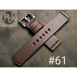 Jack straps สายนาฬิกาหนังวัวฟอกฝาดแท้ทั้งเส้น หนังสีน้ำตาล งานแฮนด์เมด สายหนังทนทาน
