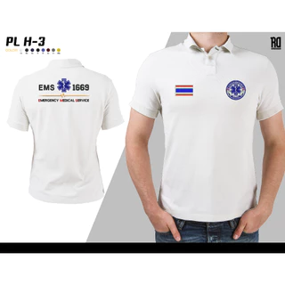 เสื้อโปโลกู้ชีพกู้ภัย 1669 EMS งานปัก PL H-3