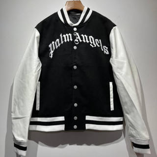 PALM ANGELS X BROWNS 50 KILL THE BEAR LOGO VARSITY JACKET เสื้อแจ็คเก็ตทรงเบสบอล แบรนด์ปาล์มแองเจิล หมีหัวขาด