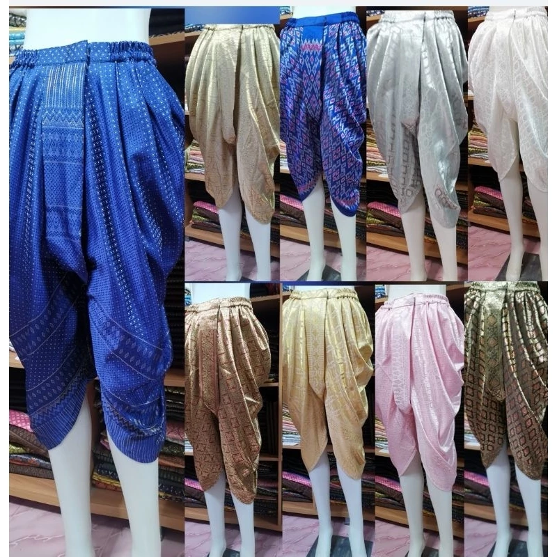 โจงสำเร็จรูป​ ซิปหน้าติดตะขอเอวยางยืด​ คละสี​คละลาย