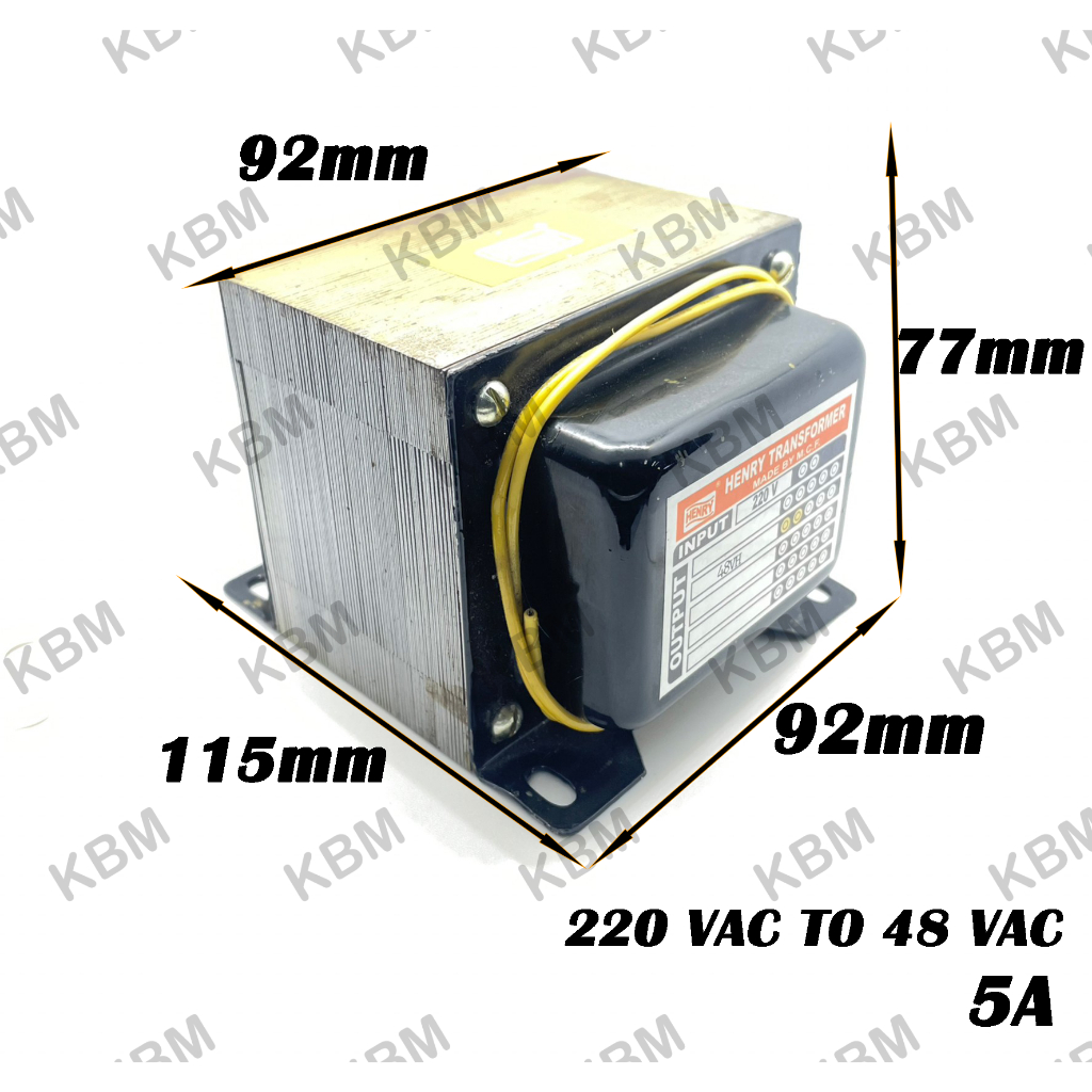Transformer หม้อแปลงไฟฟ้า Input 220VAC Output 48VAC 55-0-55-18-0-18-0-6-9-12VAC 60-0-60-18-0-18-0-6-