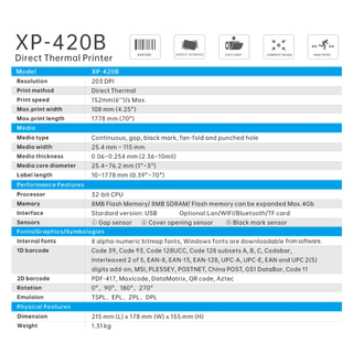 Xprinter XP420B เครื่องปริ้นฉลากสินค้า Shopee Flash Kerry j&t ที่อยู่ ใบปะหน้าขนส่งต่างๆ