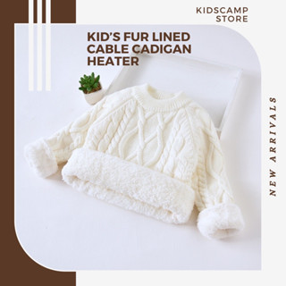 ❄️-20เอาอยู่❄️Kid’s fur lined cable cadigan heater