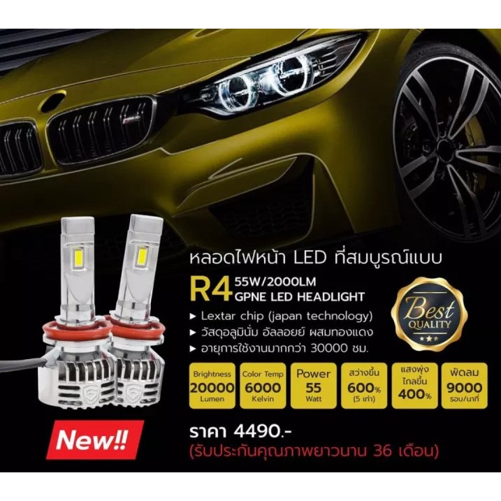 Gpne R4 ไฟหน้ารถยนต์ สว่างมากไม่จกตา