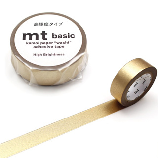 mt masking tape champagne gold (MT01P532) / เทปตกแต่งวาชิ สีทองแชมเปญ แบรนด์ KAMOI mt masking tape ประเทศญี่ปุ่น