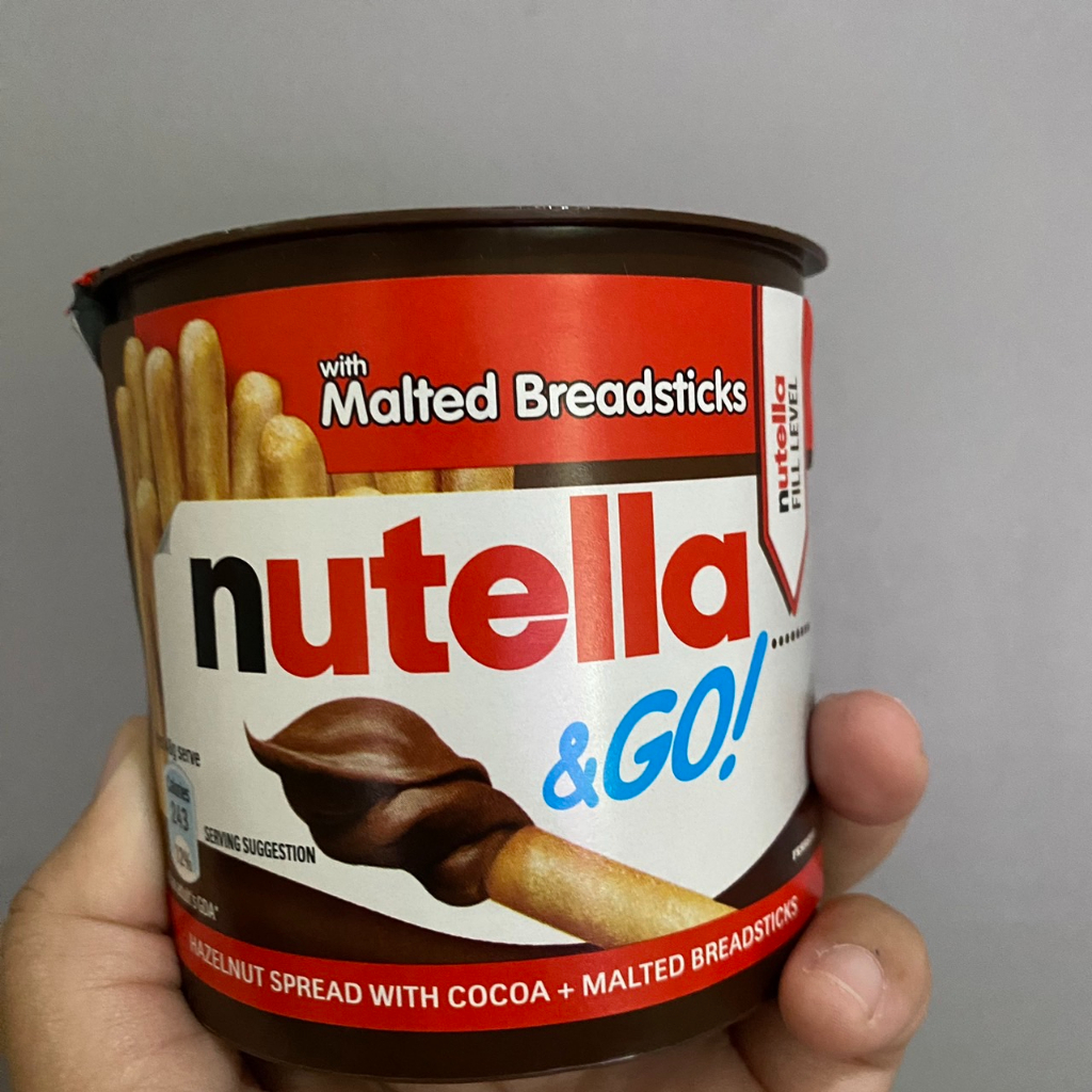 [พร้อมส่ง]Nutella&amp;Go Hazelnut Spread with Cocoa and Malted Breadsticks ขนมปังแท่งกรุบกรอบ ช็อกโกแลตนูเทลล่าเฮเซลนัท