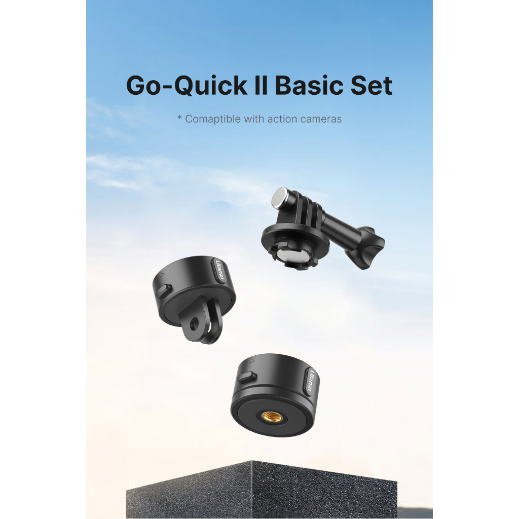 Ulanzi  Go-Quick II Basic ชุดอะแดปเตอร์เมาท์แม่เหล็ก ปลดเร็ว สําหรับกล้องแอคชั่น.