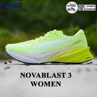 [✨NEW] WOMEN ญ Asics รุ่น Novablast 3 1012B288-750 Safety yellow/ white รองเท้าวิ่งรุ่นขายดีที่สุด ของแท้ 100%