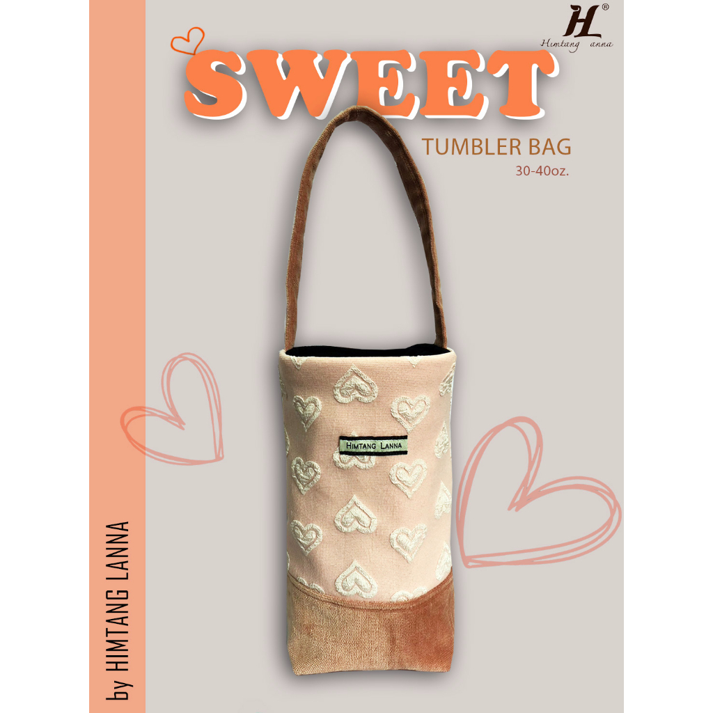 กลิ่นความหวานมาแล้วจ้า Tumbler bag 30-40 oz. รุ่น SWEET สีโอรส กระเป๋าใส่แก้ว หรือใส่อื่นๆ ของขวัญสำหรับคนพิเศษจ้า