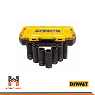 DEWALT ชุดลูกบ๊อกซ์ลม ยาว 1/2 นิ้ว (4หุน) รุ่น DWMT74737-0 7ตัว ลูกบ๊อกซ์ DWMT74737 B 76174747379