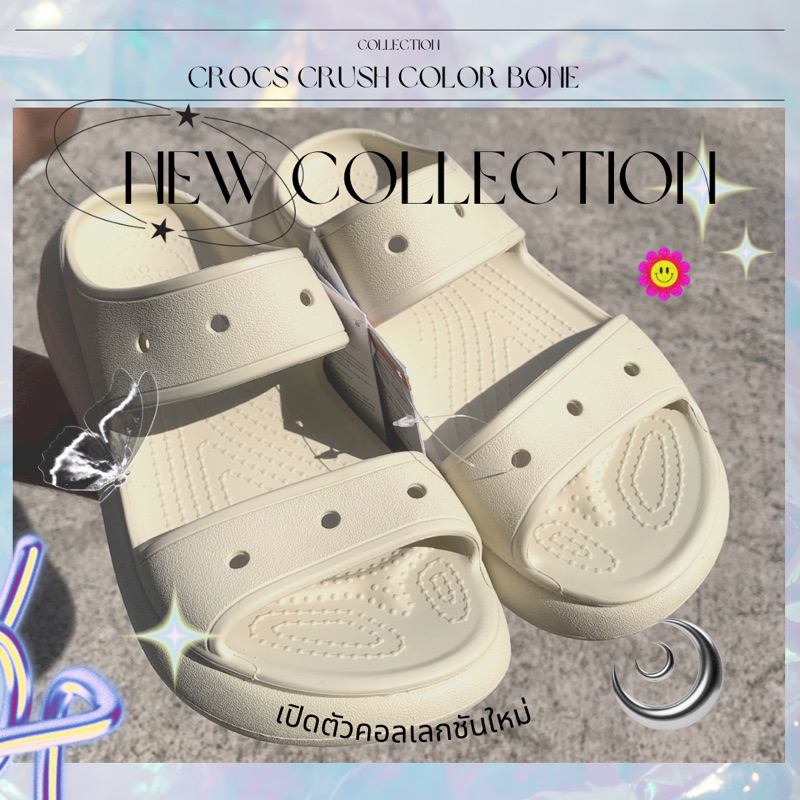 ของแท้💯ส่งฟรี❗️CROCS CRUSH SANDALS สี Bone size M4 W6