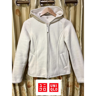 📌UNIQLO cream hoody jacket size M