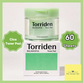 [พร้อมส่ง] Torriden Balanceful Cica Toner Pad 60 sheets 180 ml แผ่นโทนเนอร์ แผ่นโทนเนอร์เช็ดหน้า