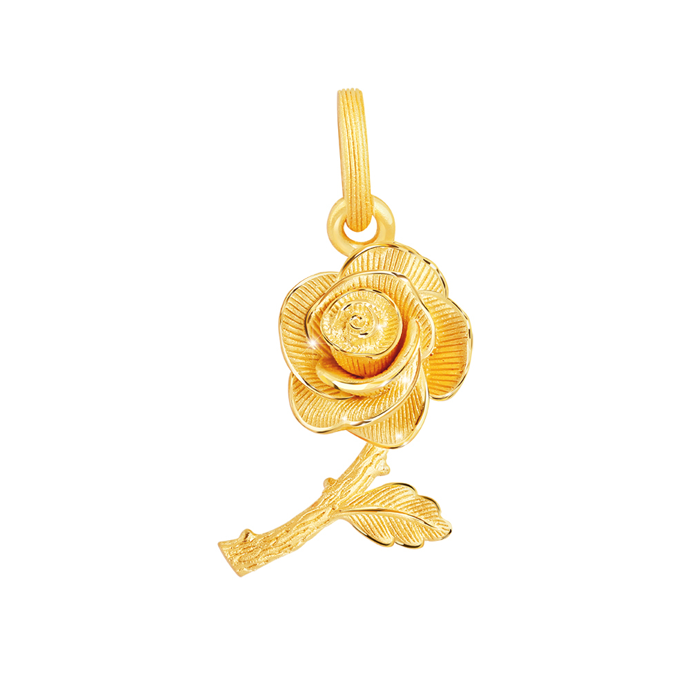 PRIMA จี้ทองคำ 99.9% รูปดอกกุหลาบ Queen of Rose Collection รหัสสินค้า 111P1945-01 (เฉพาะจี้ไม่รวมสร้