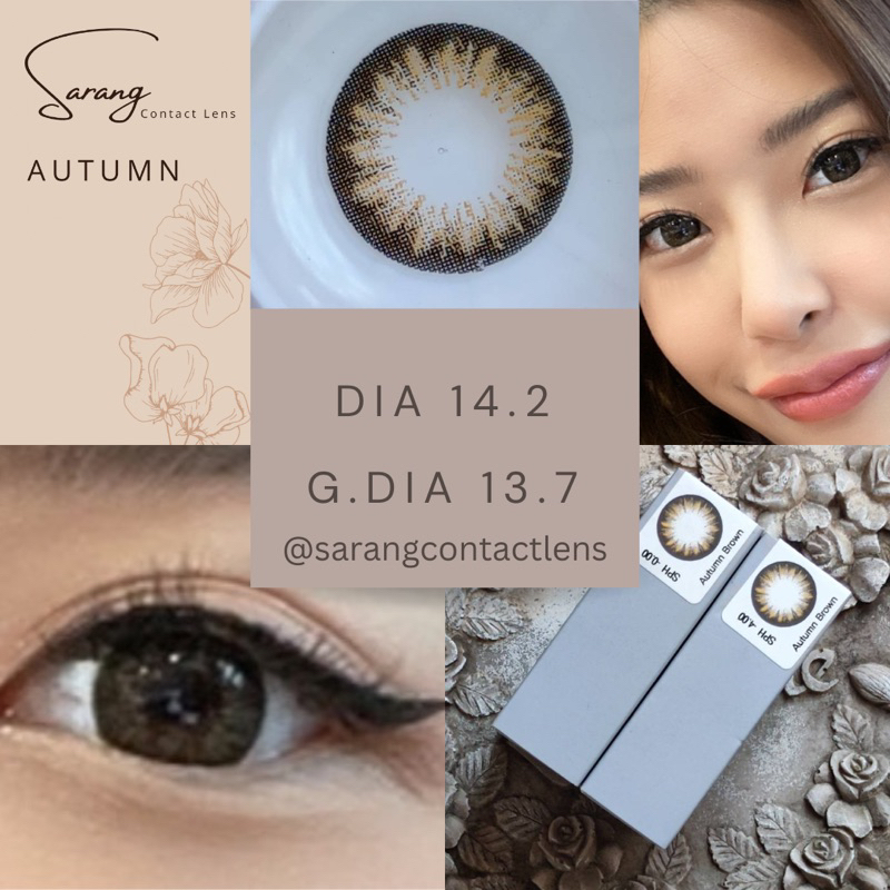 รุ่น Autumn DIA 14.2 G.DIA 13.3  WATER 38 % คอนแทคเลนส์ รายเดือน ซารัง