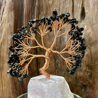 ต้นไม้บอนไซ ลวดดัด หินนำโชค หินมงคล นิล Onyx gemstone wire tree