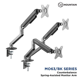 Mountain ขาตั้งจอคอม ขาตั้งจอมอนิเตอร์ 1 จอ , 2 จอ แบบสปริง  Spring Assisted Ergonomic Monitor Arm รุ่น MO63/BK-1M , MO6