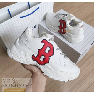 พร้อมส่ง ของแท้ MLB BIGBALL CHUNKY A Classic Boston Redsox รองเท้าสีขาว Logo B สีแดง 🤍❤️