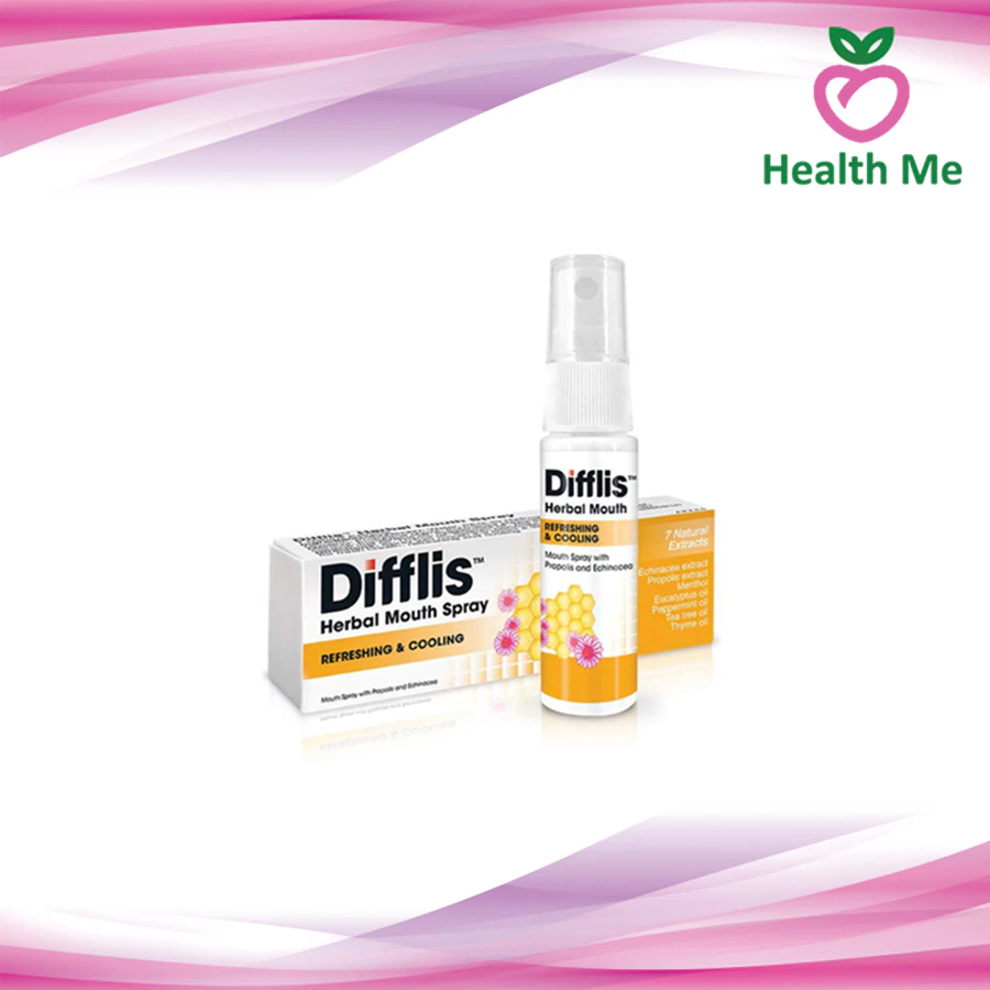 Difflis Herbal Mouth Spray 15 ml. ดิฟฟลิส เฮอร์เบิ้ล เมาท์ สเปรย์ 15 มล. สเปรย์สำหรับช่องปากและลำคอ