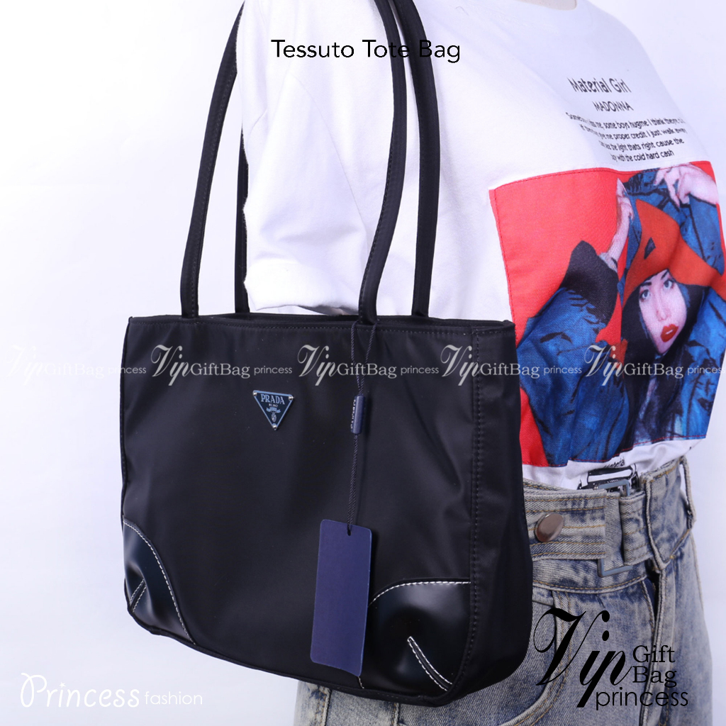 PRADA Shopping Bag / Prada Tessuto Tote Bag กระเป๋าสะพายไหล่ วัสดุ Nylon น้ำหนักเบา