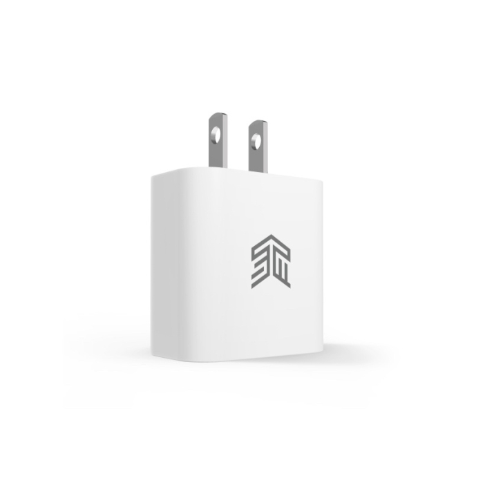 STM 20W USB-C Power Adapter (US plug) - white ; iStudio by UFicon