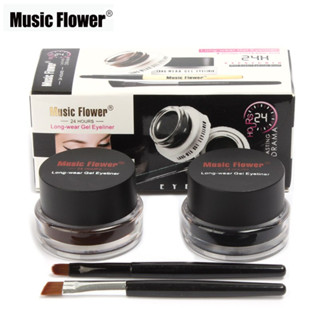 Music Flower เจลเขียนคิ้ว เจลอายไลเนอร์ 24 Hours Longwear Gel Eyeliner มิวสิคฟลาวเวอร์