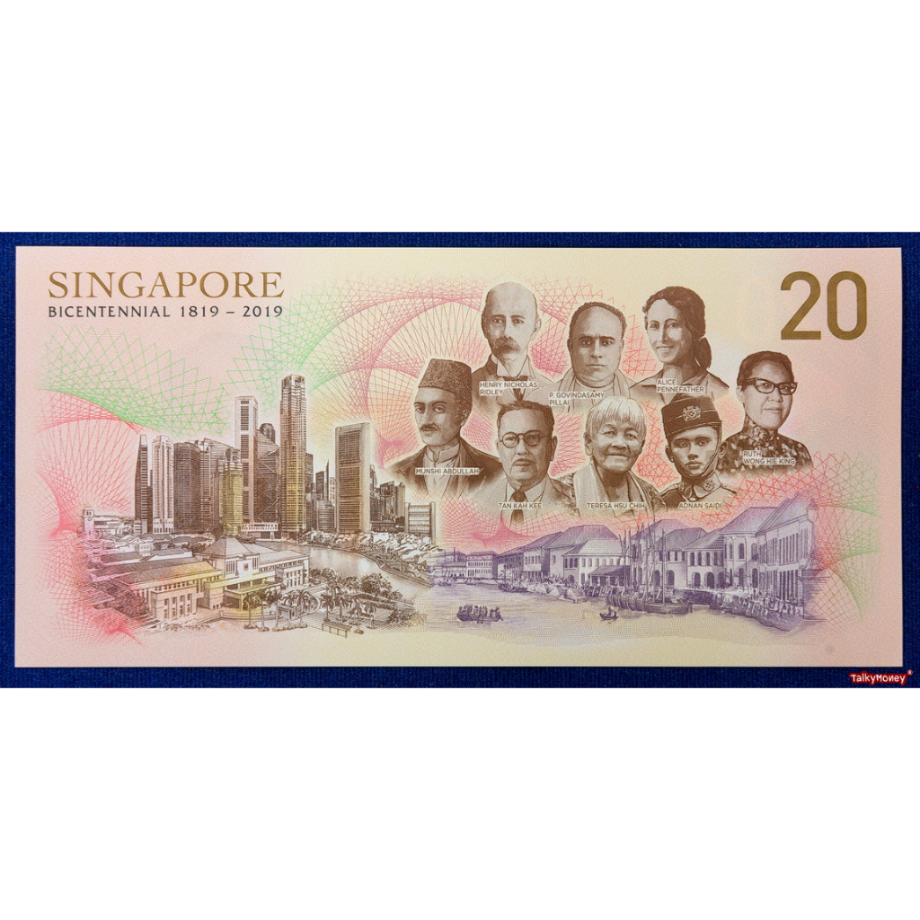 ธนบัตร สิงคโปร์ Singapore 20 ดอลลาร์ ปี 2019 P-63 ที่ระลึก 200 ปี โพลิเมอร์  สภาพใหม่เอี่ยม 100% Unc ไม่ผ่านการใช้ | Shopee Thailand