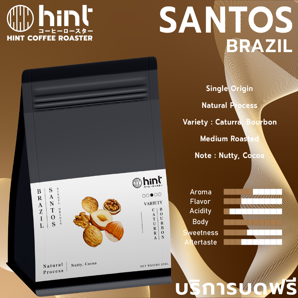 H NT Coffee Roaster เมล็ดกาแฟคั่วกลาง Santos - Brazil