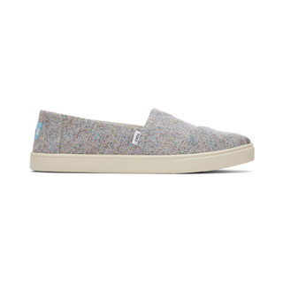 TOMS รองเท้าลำลองผู้หญิง สลิปออน รุ่น Alpargata Cupsole Cloud Grey Metallic Knit (C) รองเท้าลิขสิทธิ์แท้