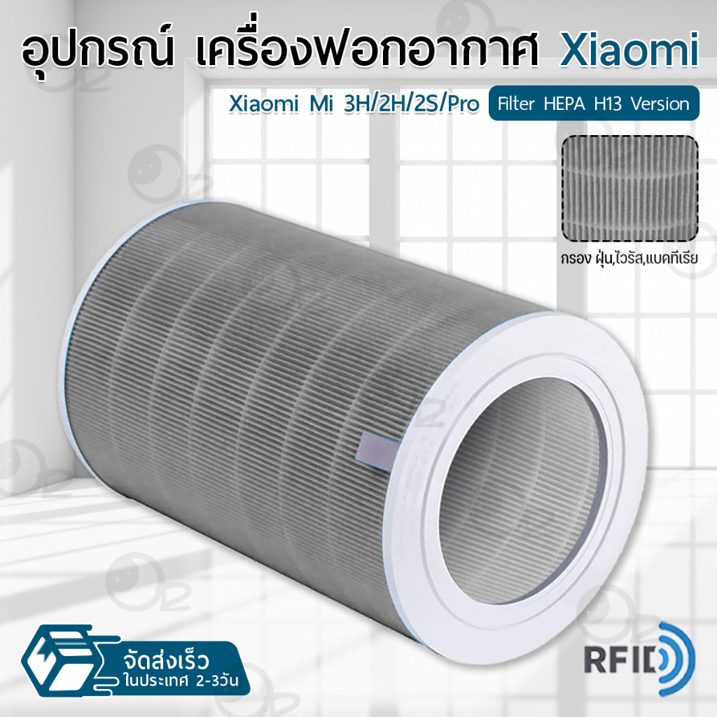 9Gadget - ไส้กรอง Xiaomi Mi Air Purifier มี RFID Filter HEPA รุ่น 1 / 2S / 2H / 3H / 3C / Pro ไส้กรองอากาศ ฟิลเตอร์