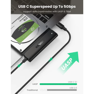 UGREEN รุ่น 70610 SATA to USB C Adapter Cable for 2.5" SSD and HDD Hard Drive Connector 5Gbps Support SATA III UASP Thun