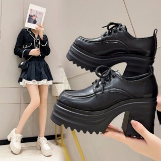 รองเท้าหนัง  ส้นสูง8cm Size35-40 ♥️พรีออเดอร์