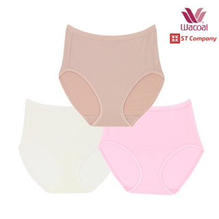 กางเกงใน Wacoal Panty ทรงเต็มตัว ขอบเรียบ WU4M30 (3 ชิ้น ชมพู เนื้อ ครีม) วาโก้ กางเกงในวาโก้ เต็มตัว กางเกงในผู้หญิง