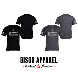 Bison Apparel เสื้อยืดลาย Com And Take It