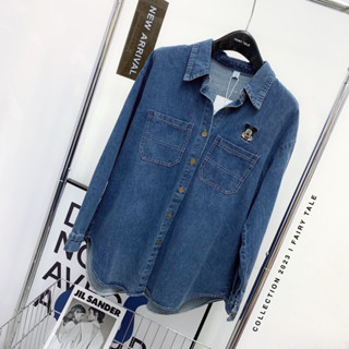 NEW: Mickey jean เชิ้ตแขนยาวกระเป๋าคู่ ปักลายมิกกี้ ใส่ Mix and match ง่ายไม่ต้องคิดเยอะ งานนำเข้า 💯