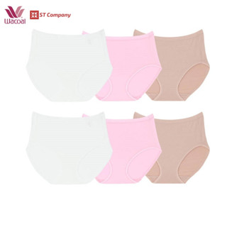 Wacoal Panty ทรงเต็มตัว ขอบเรียบ (6 ชิ้น ชมพู เนื้อ ครีม) WU4M30 กางเกงใน วาโก้ กางเกงในวาโก้ เต็มตัว กางเกงในผู้หญิง